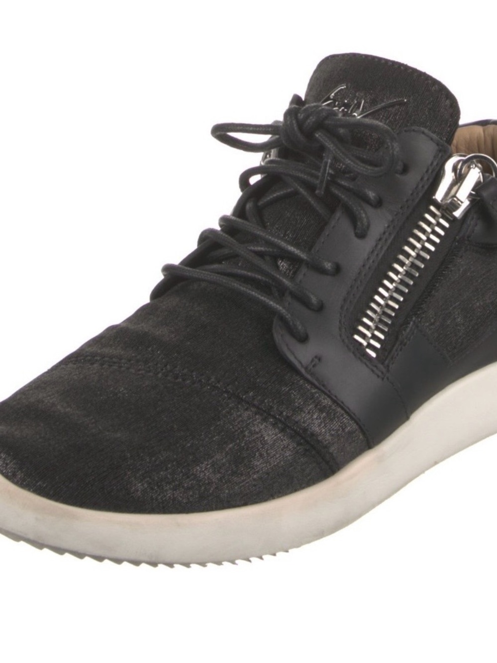 Giuseppe Zanotti Black Lace-Up Sneaker with Side Zip